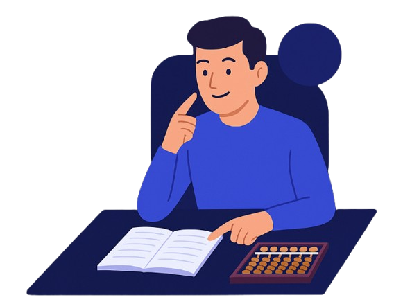 Persona aprendiendo con ábaco